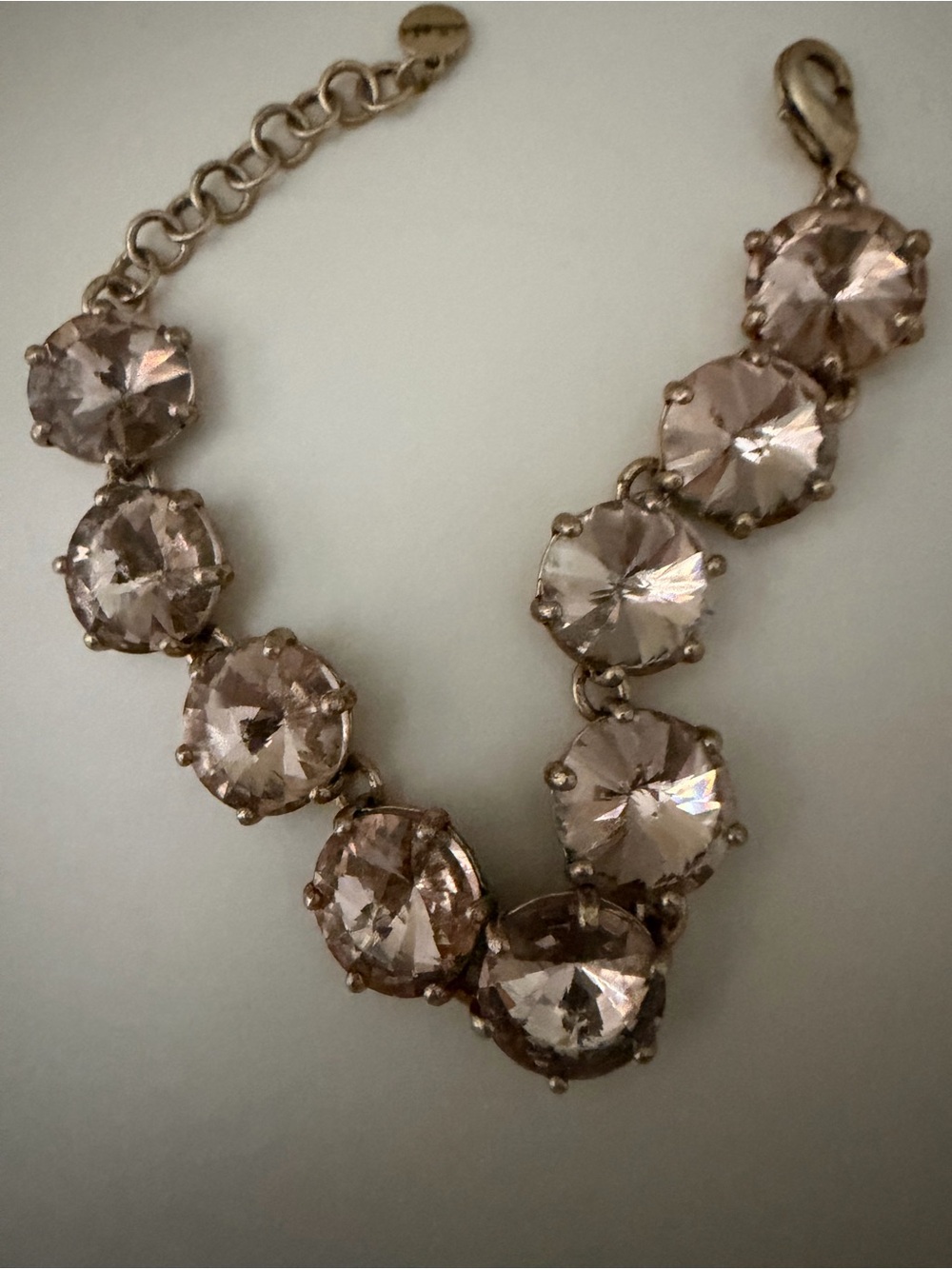 Stella and Dot Gold Bracelet w/ Faceted Clear Stones